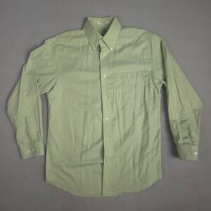 ORVIS Mens Light Green Checkered Button Down Shirt Size M Cotton